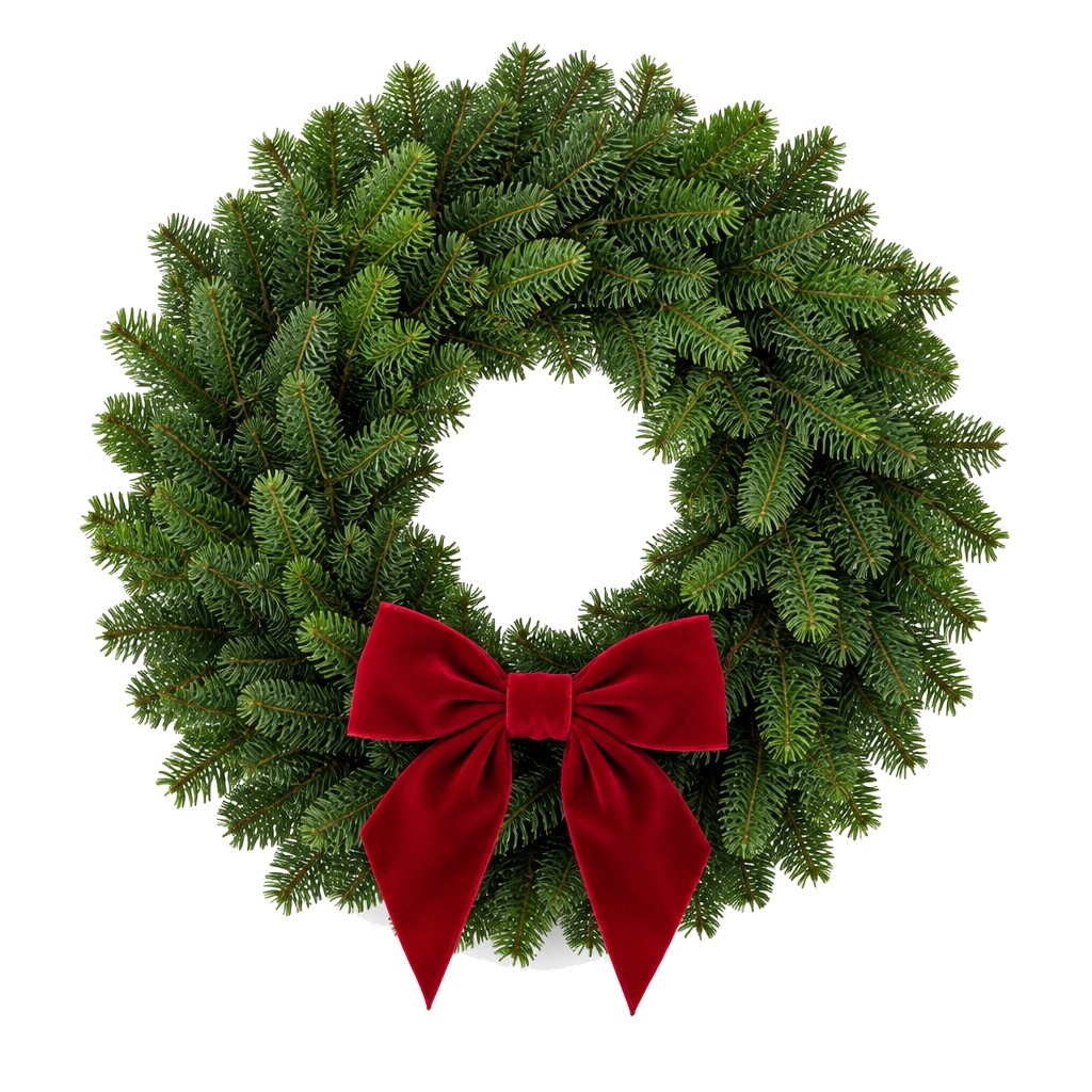 Fresh Balsam Christmas Wreath, 14 in